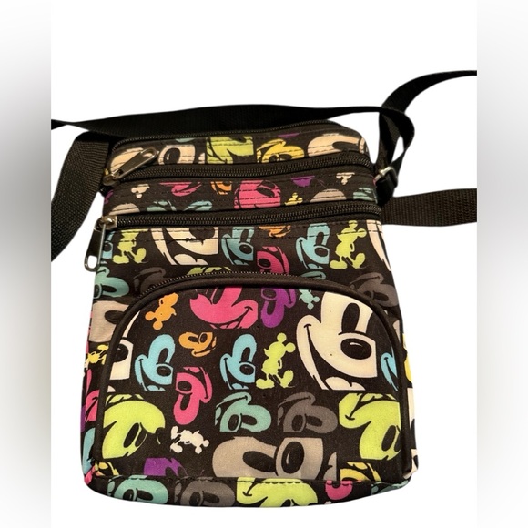 Disney Parks Mickey Mouse Multicolor Nylon Crossbody Handbag  - 6.25" x 8.5" - Picture 1 of 14